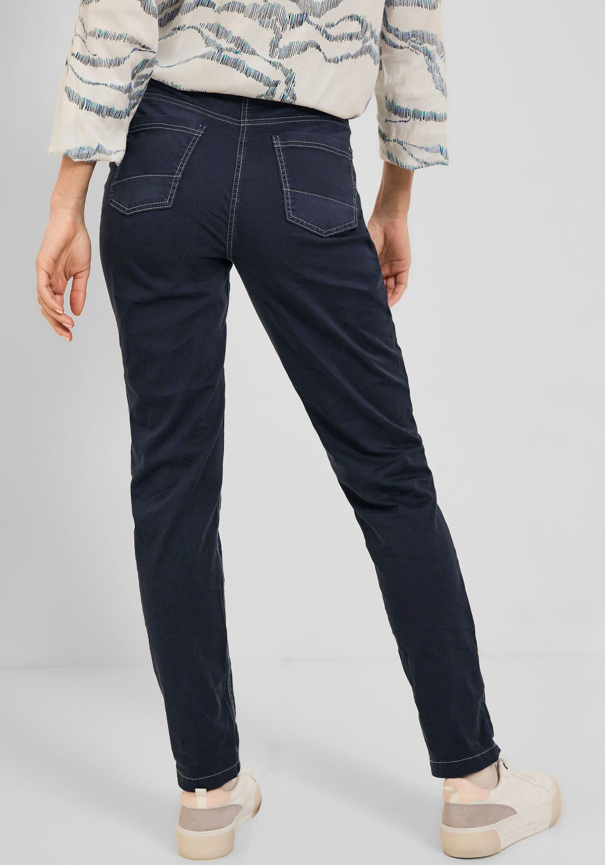 Cecil 5-Pocket-Hose blue Toronto Style mit Tunnelzugband deep hübschem