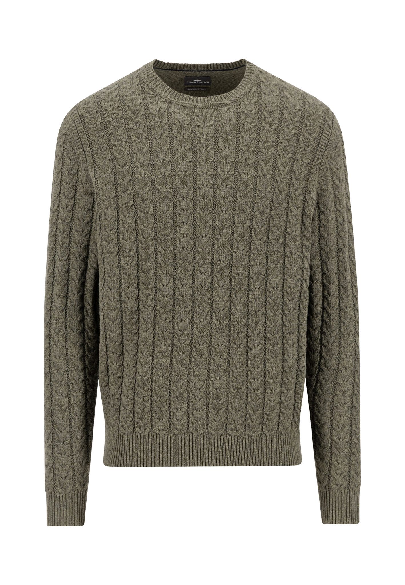 FYNCH-HATTON Strickpullover mit Zopfmuster und Wolle günstig online kaufen