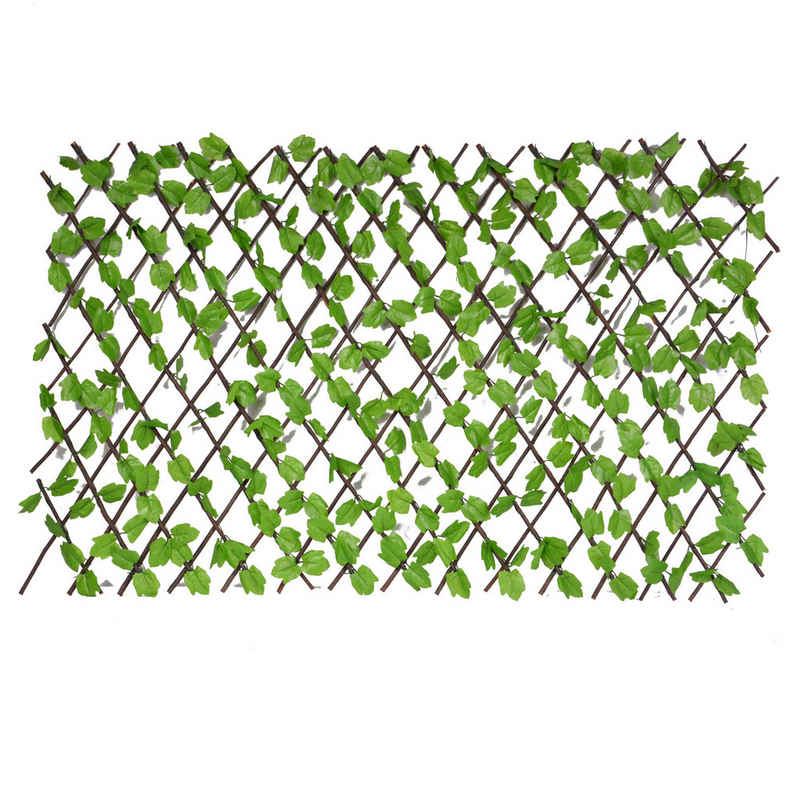 UNUS GARDEN Balkonsichtschutz Rankgitter Sichtschutz Pflanzenwand Weide mit Blättern (1-St., 90x180cm (HxB) Sichtschutzhecke Windschutz Efeu Blätterzaun