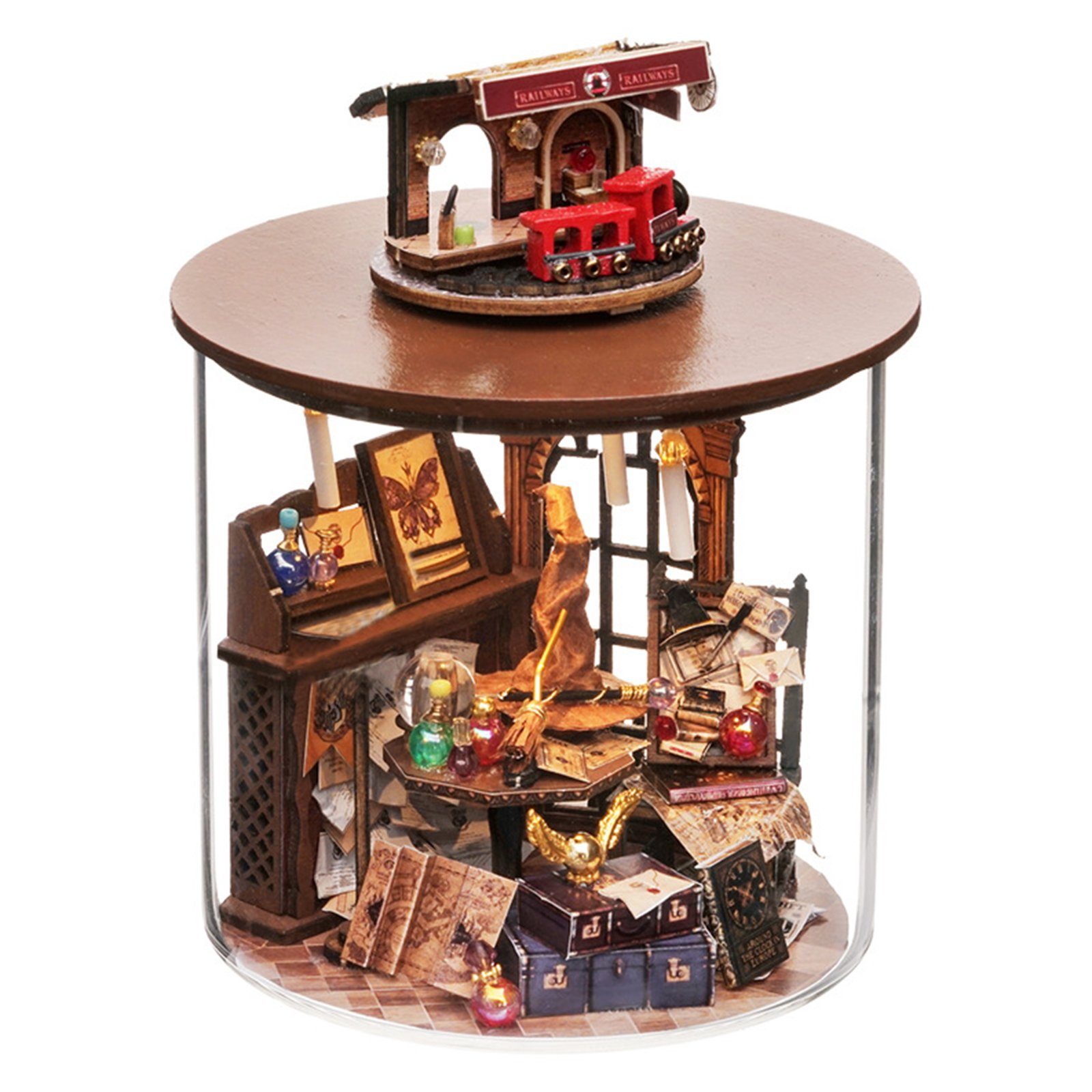 REDOM 3D-Puzzle Puppenhaus Miniatur Haus Holzbausatz Puppenhäuser Dekoration Möbeln, Puzzleteile, 3D Häuser Modellbausätze Geschenk Geburtstag Weihnachten DIY LED-Licht