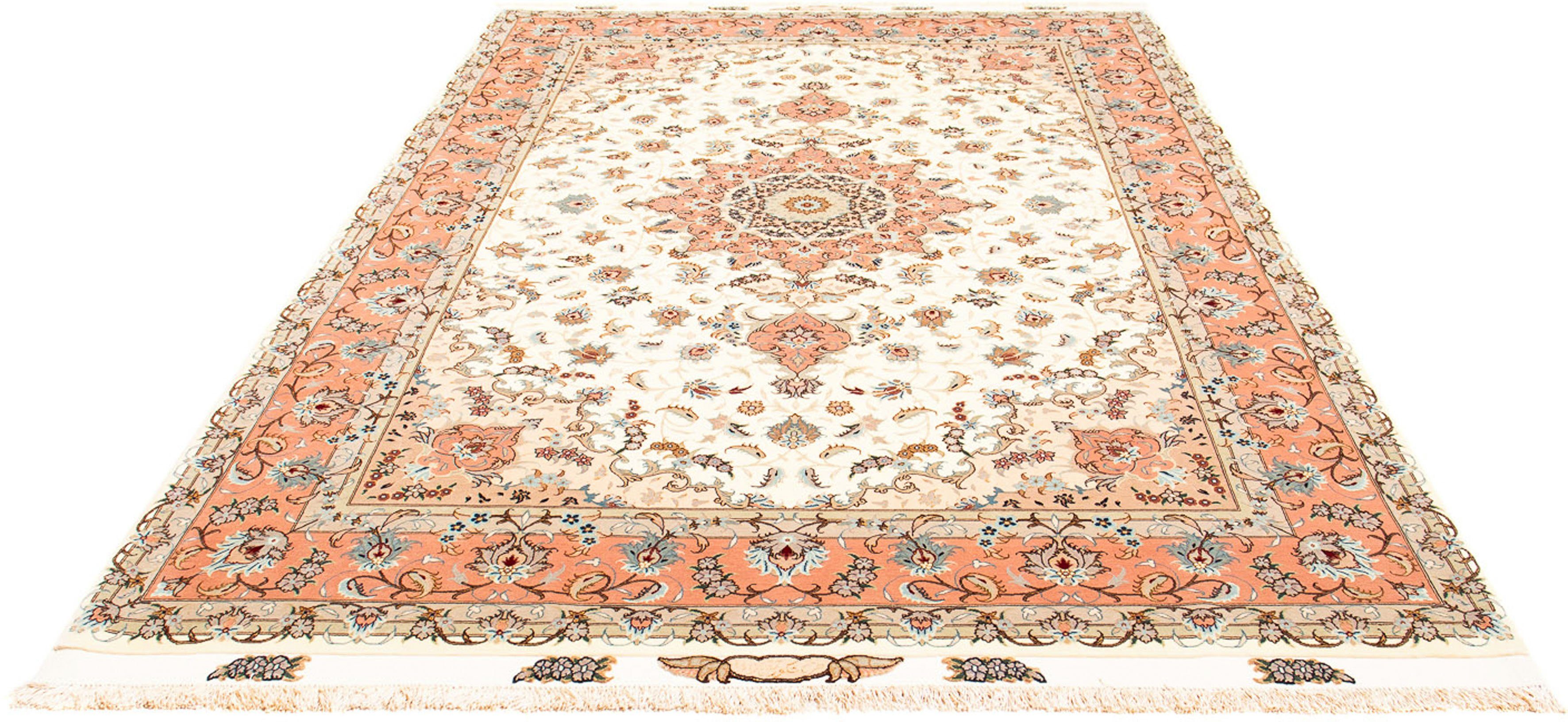 Orientteppich Perser - Täbriz - Royal - 300 x 197 cm - beige, morgenland, rechteckig, Höhe: 7 mm, Wohnzimmer, Handgeknüpft, Einzelstück mit Zertifikat