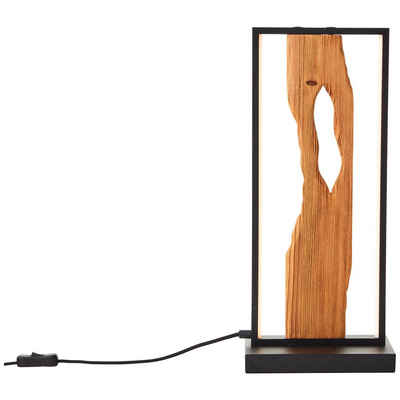 Brilliant LED Tischleuchte Chaumont, LED fest integriert, Warmweiß, Höhe 50 cm, 940 lm, Aluminium/Metall/Holz, schwarz/holz