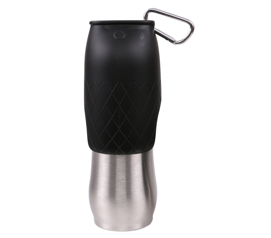 Dehner Futternapf Hundetrinkflasche Travel, auch als Napf, Edelstahl