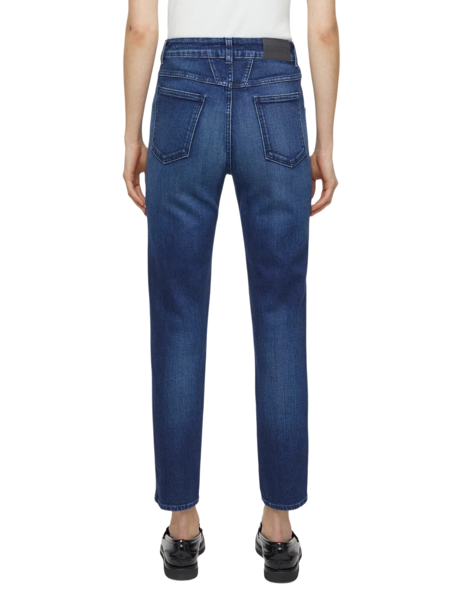 CLOSED Stoffhose blau, Casual, Baumwolle, Unifarben, Tapered Fit, Hoch