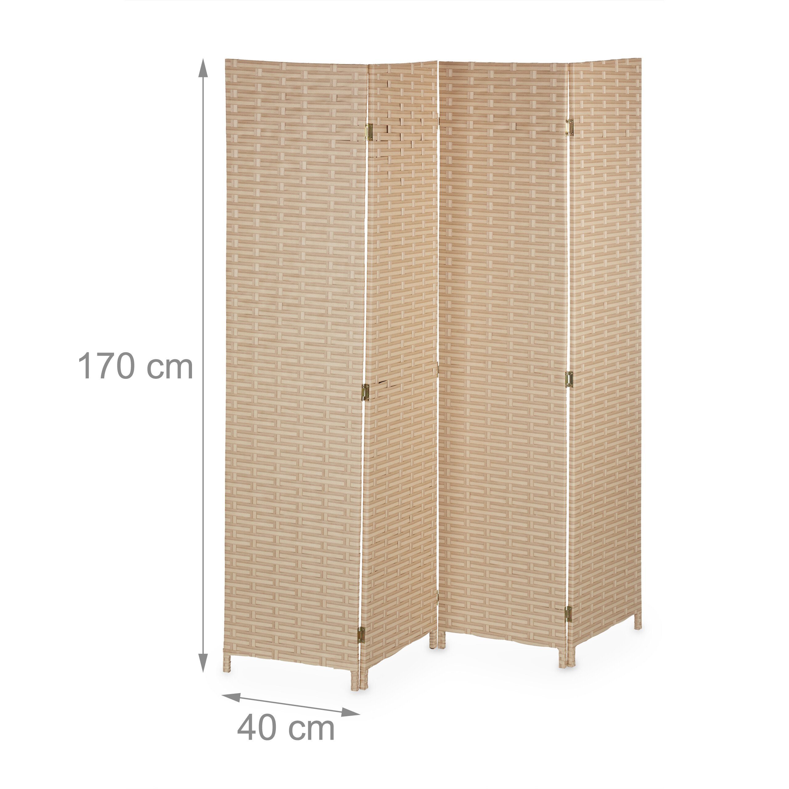 relaxdays Paravent 4-teiliger Paravent 170 cm (4 St) – Bild 4 von 5