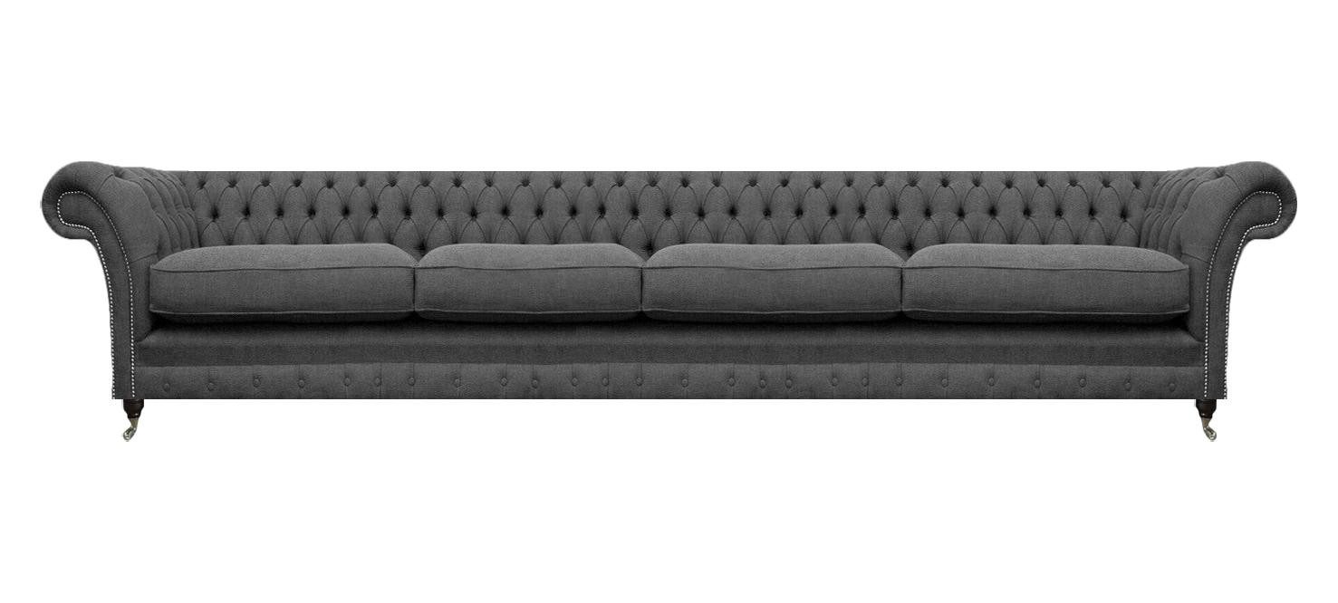 Xlmoebel Chesterfield-Sofa Graues Sofa im Chesterfield-Stil mit Knopfheftung und Armlehnen, Hergestellt in Europa