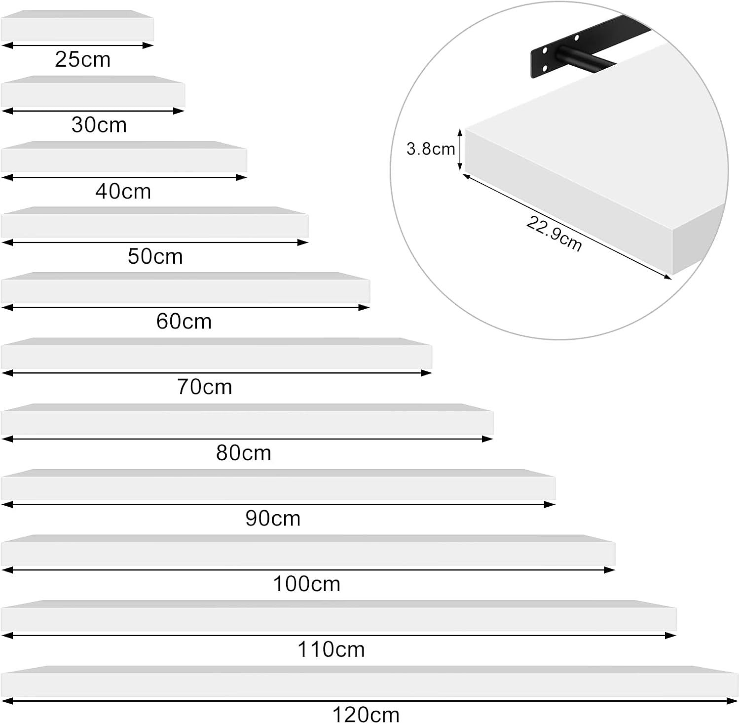 Woltu Wandregal, 1-tlg., hochglänzend Wandboard Schweberegal CD DVD Regal