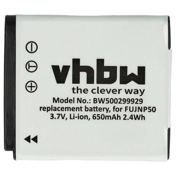 vhbw Ersatz für Fuji / Fujifilm NP-50 für Kamera-Akku Li-Ion 650 mAh (3,6 V)