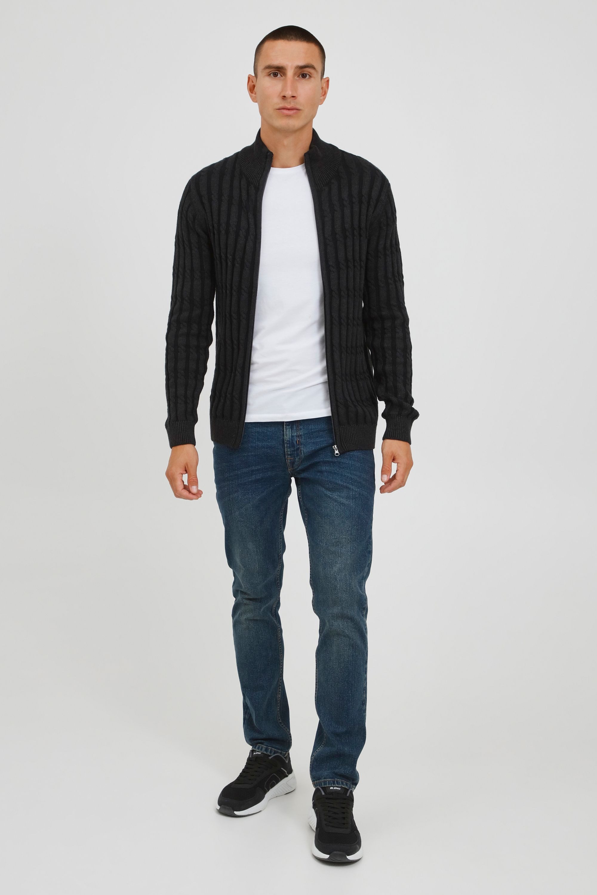 Indicode Strickjacke IDPaulomo Grobstrick Zip-Jacke günstig online kaufen