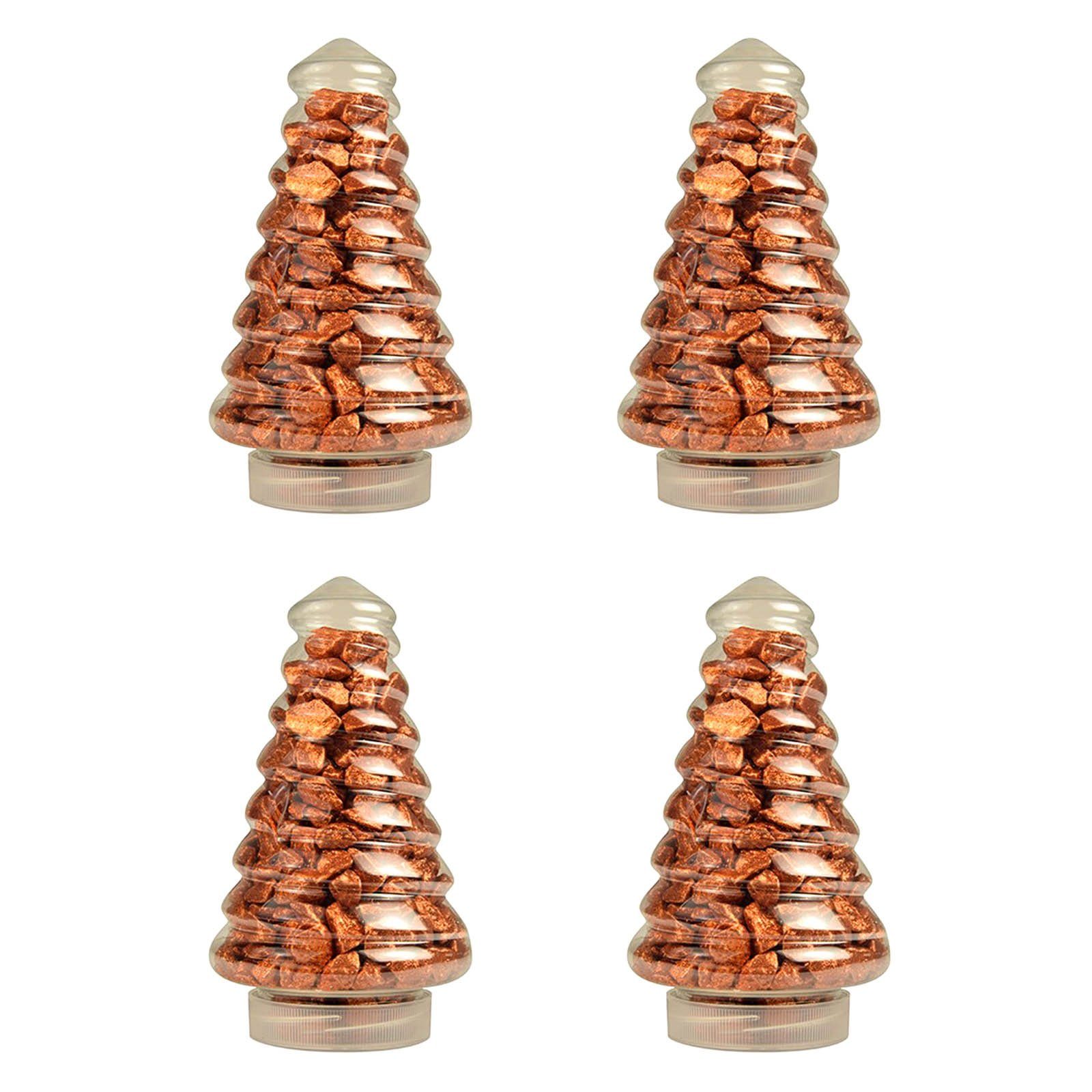HAC24 Streudeko Dekosteine Dekokies Deko Steine Granulat, (4-tlg), 700g Grob Kupfer in Tannenbaum-Optik Verpackung