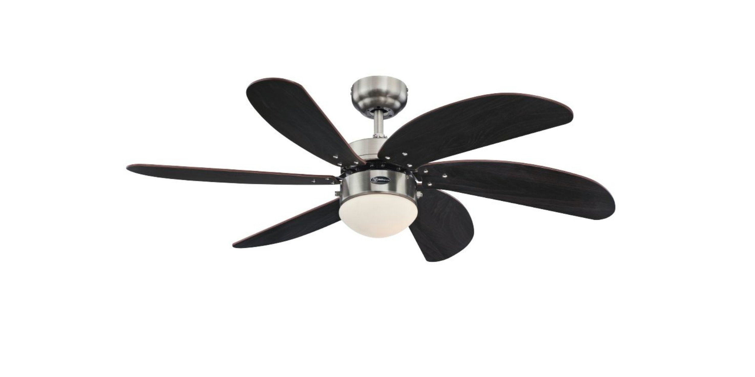 Westinghouse Deckenventilator Deckenventilator Turbo Swirl Chrom 105 cm mit Licht, Mit Zugschnur