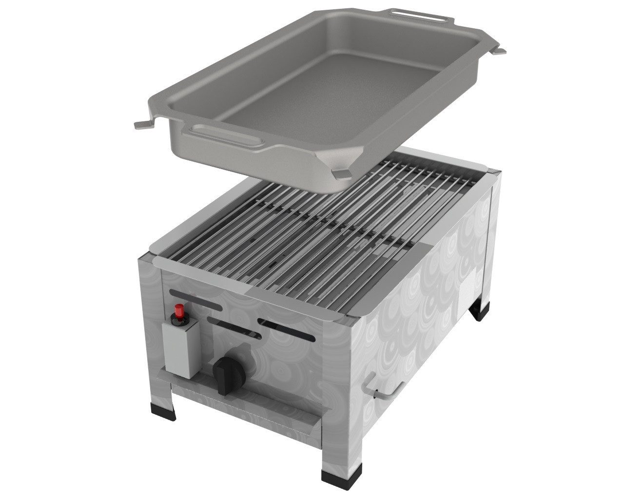 ChattenGlut Gasgrill ChattenGlut Gastrobräter 4,5kW mit Rost und Pfanne, BxTxH: 340x530x270 cm