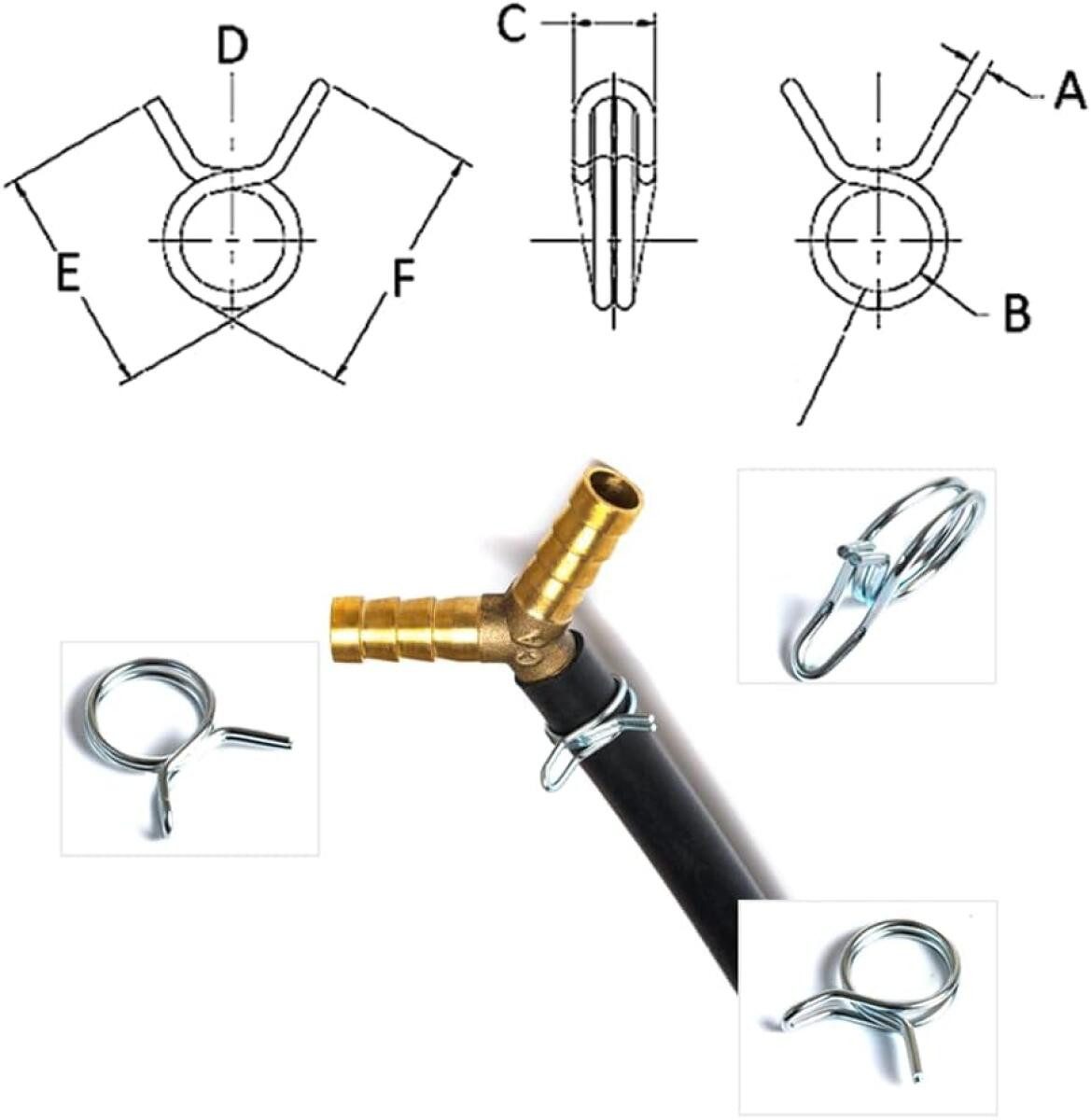 FELIXLEO Schlauchschelle 150 Schlauchschellen Edelstahl 5-14mm Feder Clip Rohr Klemme, (1-St)