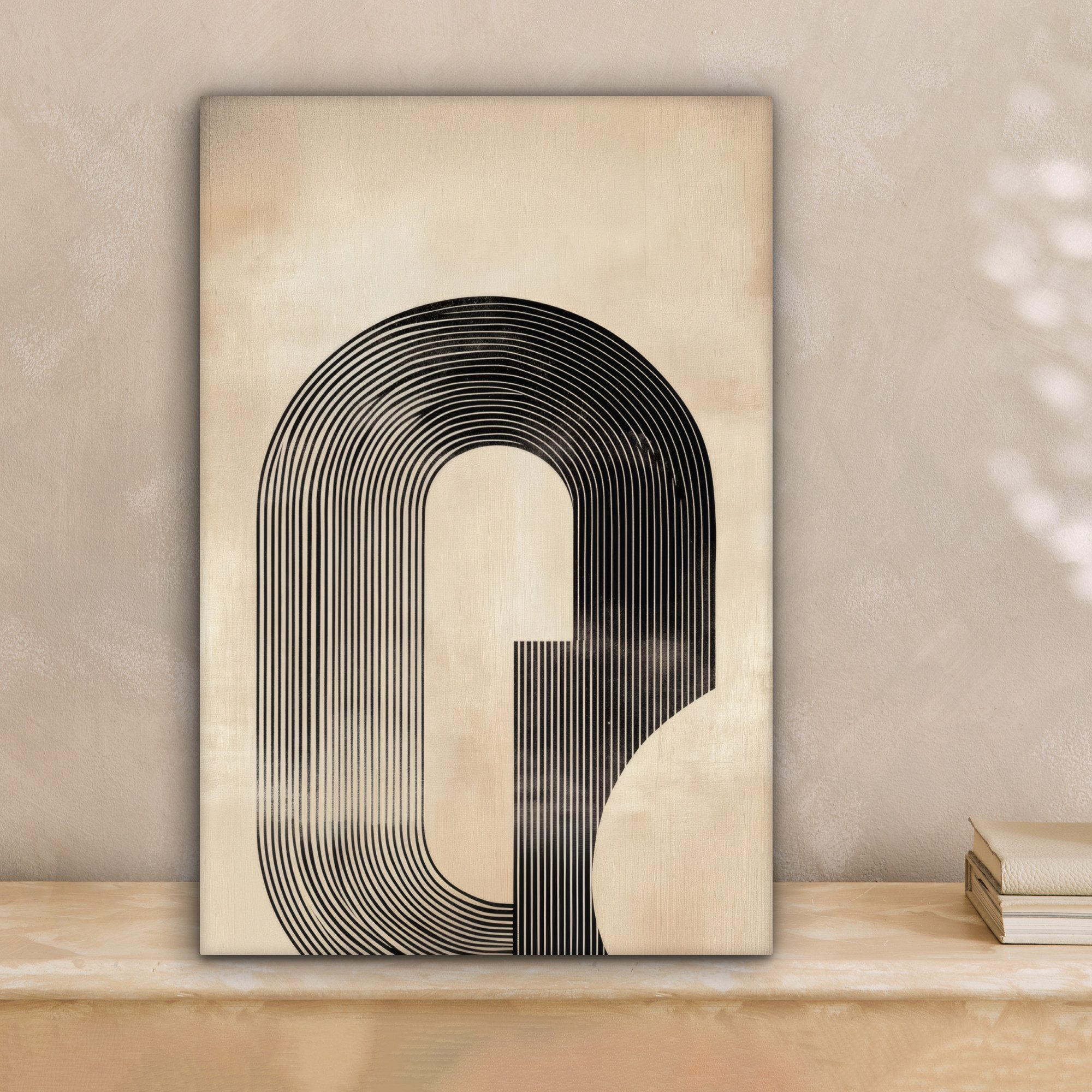 OneMillionCanvasses® Leinwandbild Schleife - Streifen - Minimalistisch - Sc günstig online kaufen