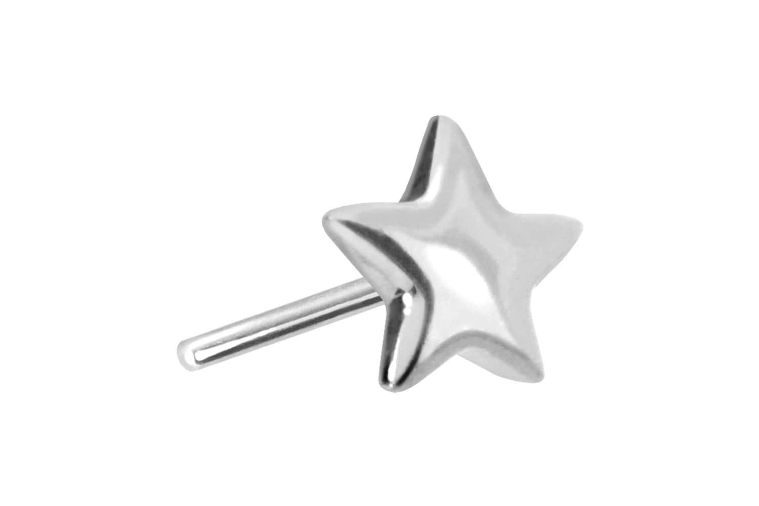 Piercing-Set 14 Karat Gold Aufsatz mit Titan Push Pin STERN