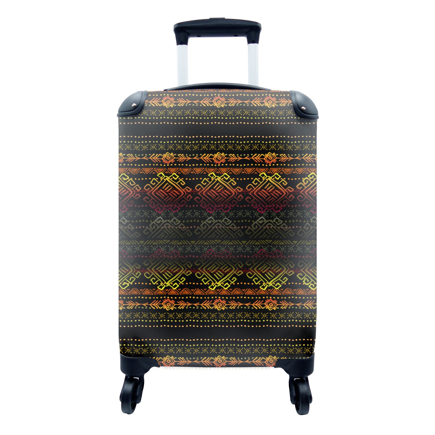 MuchoWow Handgepäckkoffer Afrika - Muster - Abstrakt, 4 Rollen, Reisetasche mit rollen, Handgepäck für Ferien, Trolley, Reisekoffer