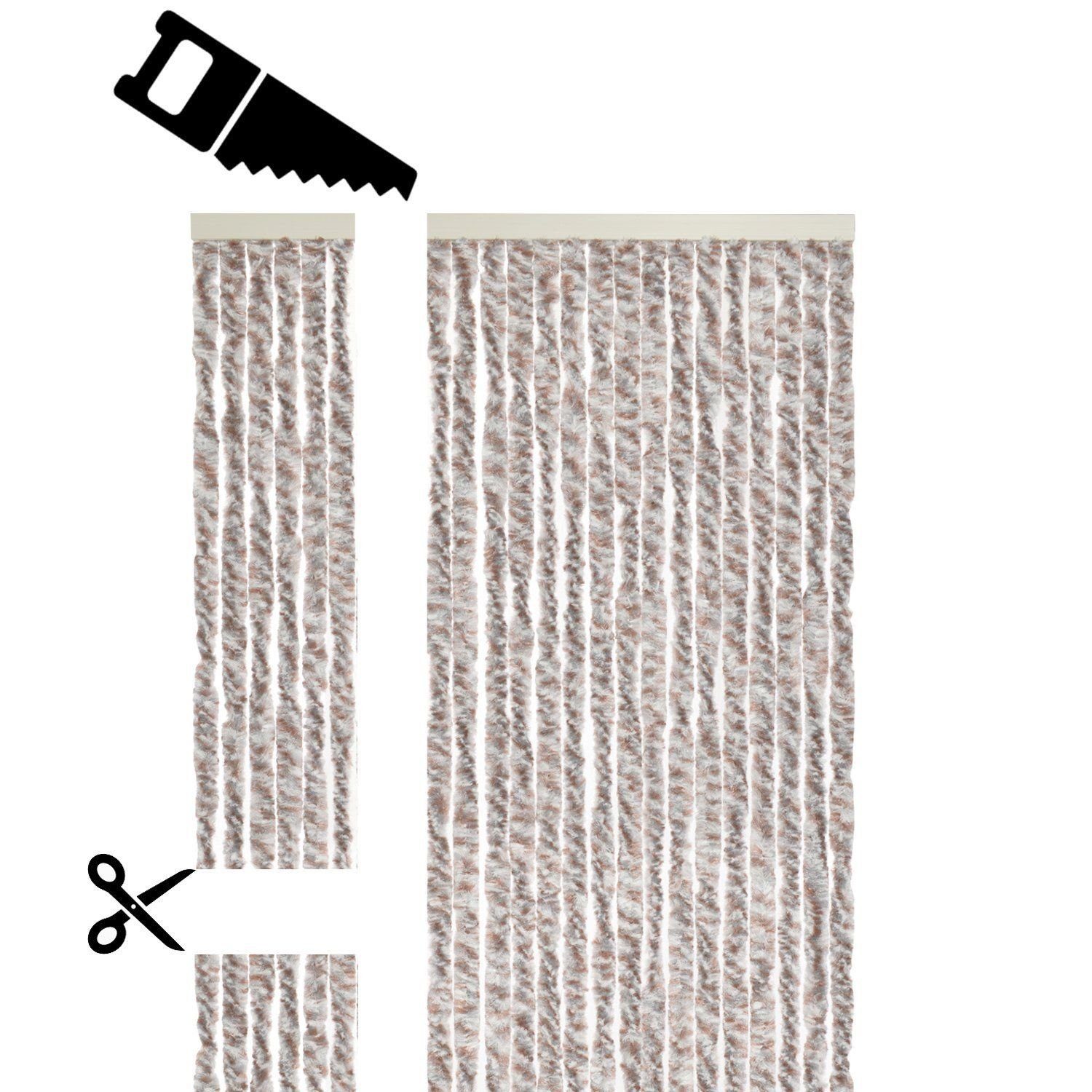 Defactoshop cm Braun, Flauschvorhang Insektenschutz-Vorhang 90x200cm Türvorhang 200 x 90 Fliegenschutz