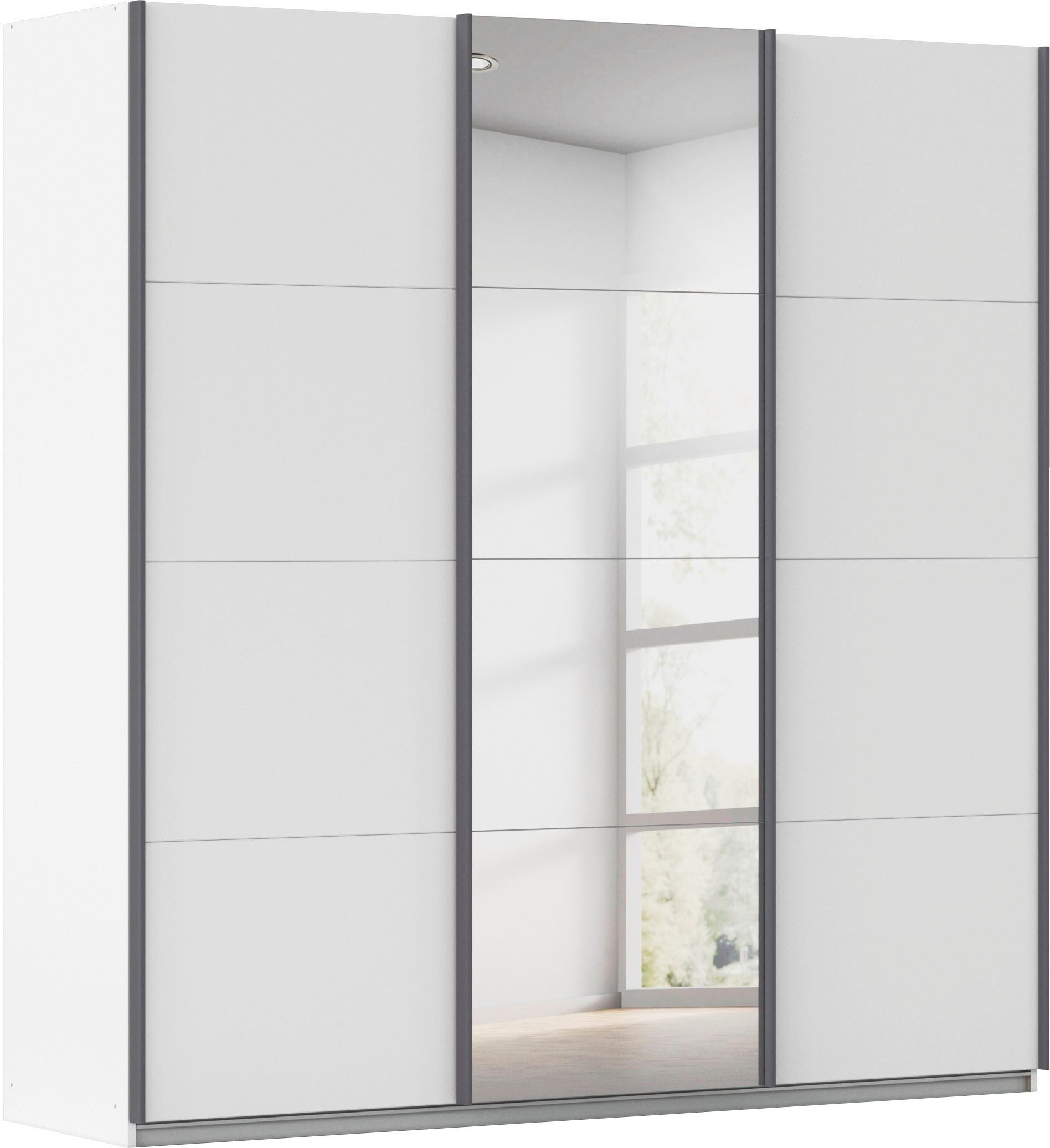 rauch Schwebetürenschrank Kleiderschrank Schrank OTTO´S CHOICE Garderobe AGORDO (in zwei Griff-Farben) Top Innenausstattung, in 4 Breiten und 2 Höhen MADE IN GERMANY