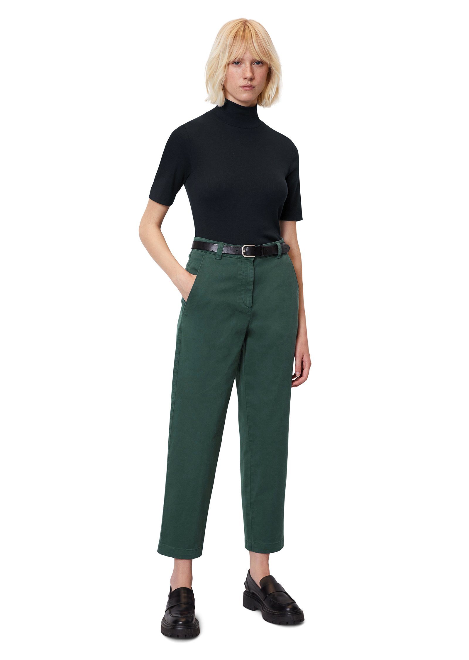 aus Marc Organic Chinohose O'Polo Cotton-Stretch-Twill grün