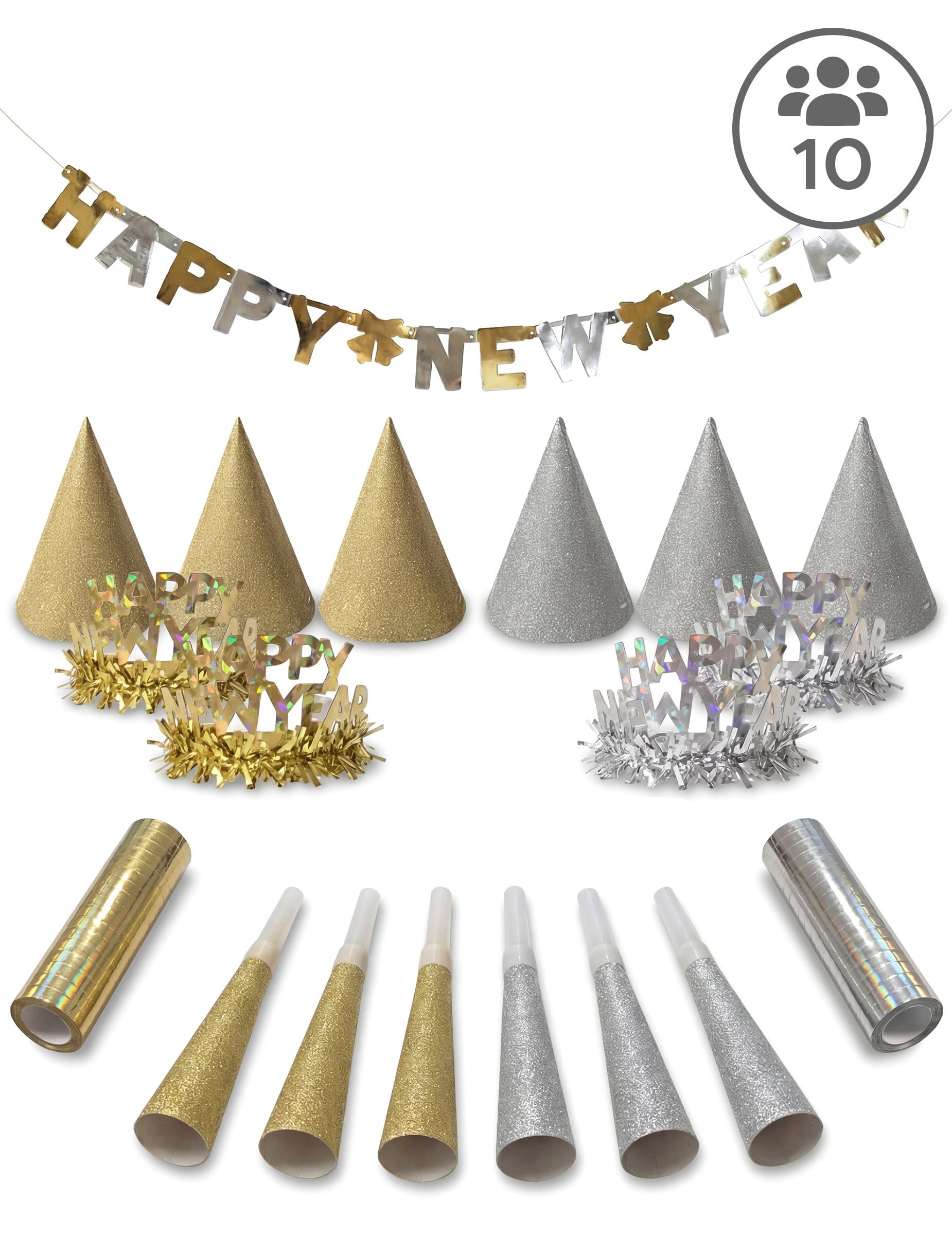 Folat Kostüm Silvester Kotillon-Set für 6 Personen gold und silber