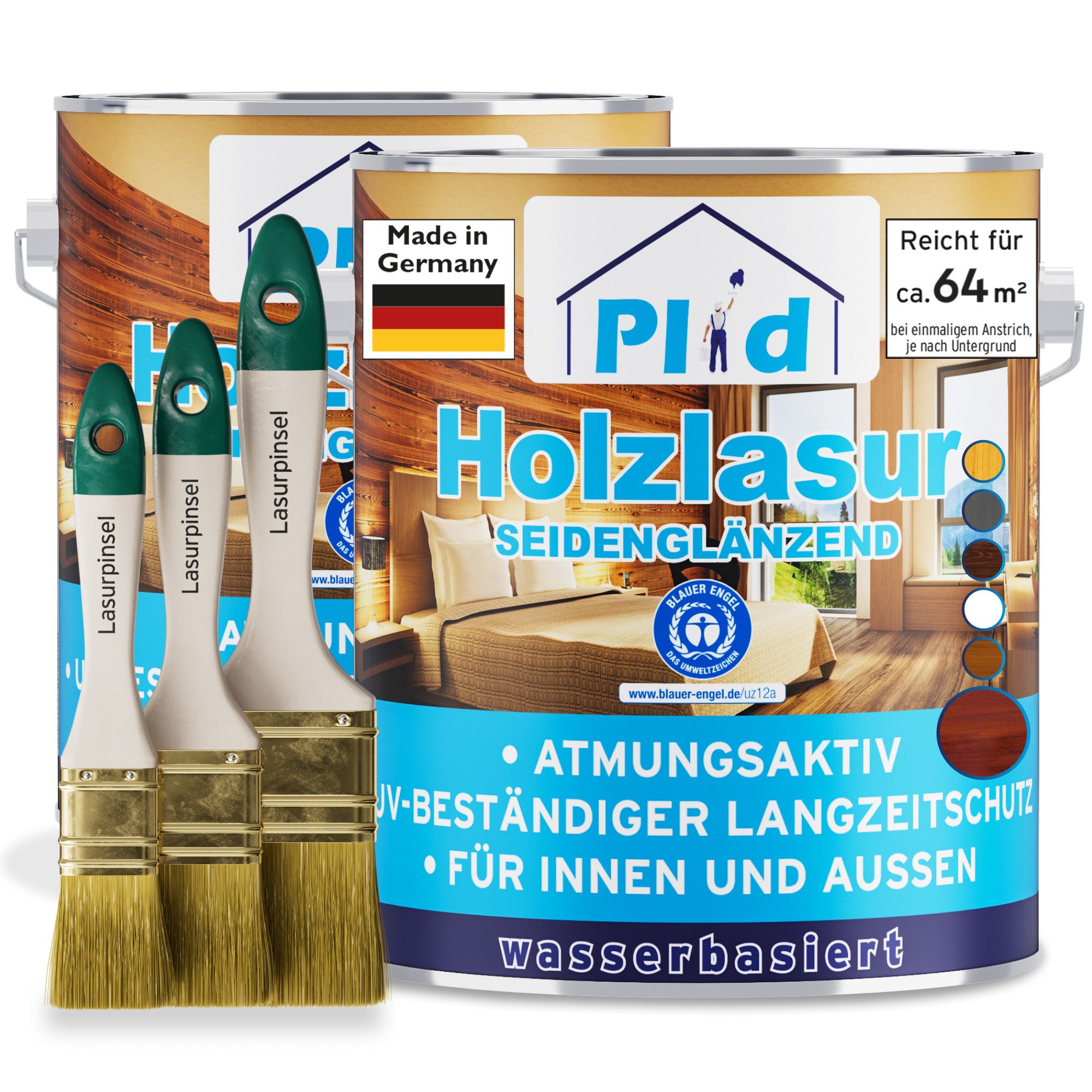 plid Holzschutzlasur Premium Holzlasur Holzschutzlasur Holzschutz Lasurpinsel, Schnelltrocknend