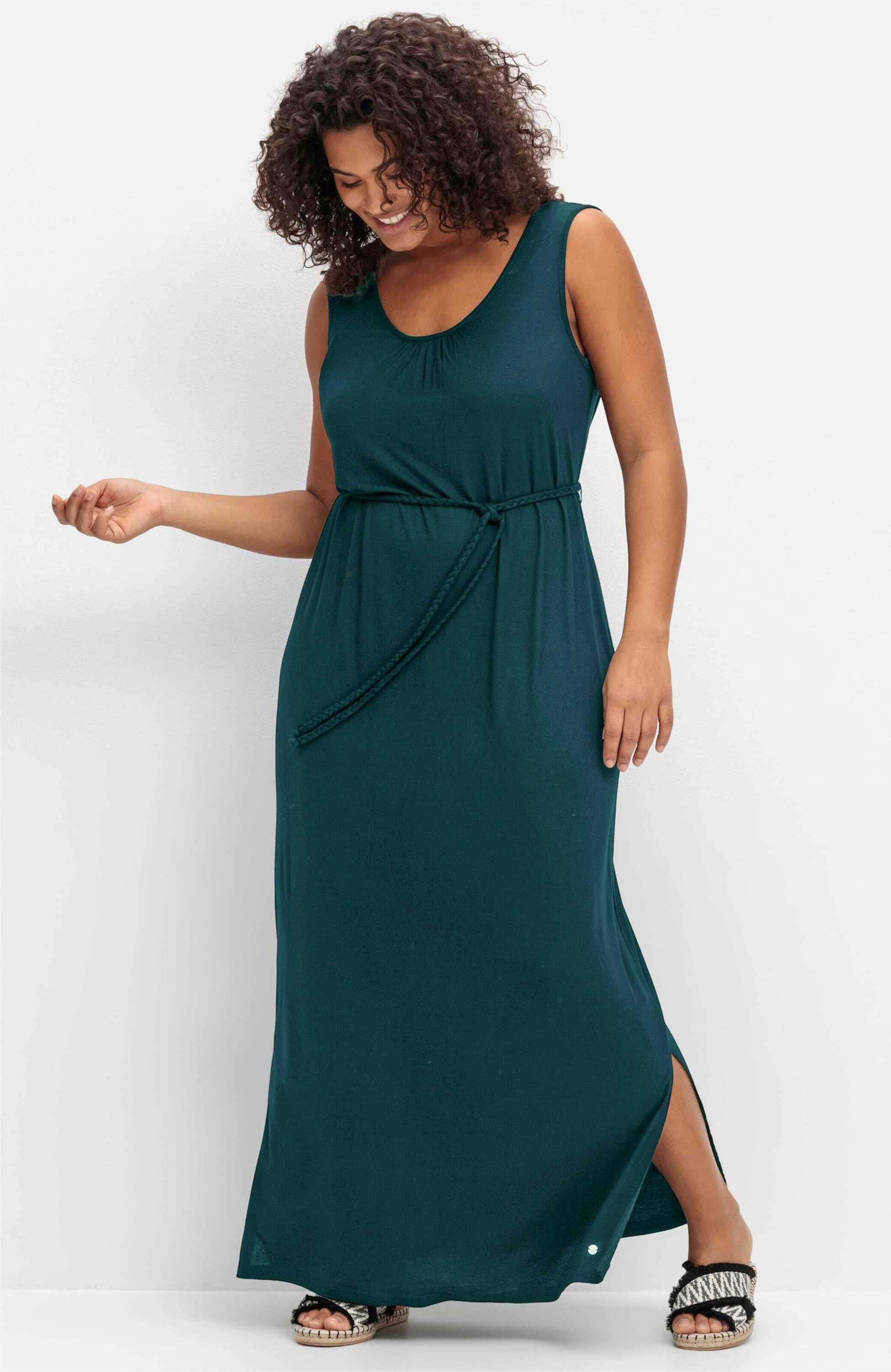 Sheego Strandkleid Maxikleid Ärmellos