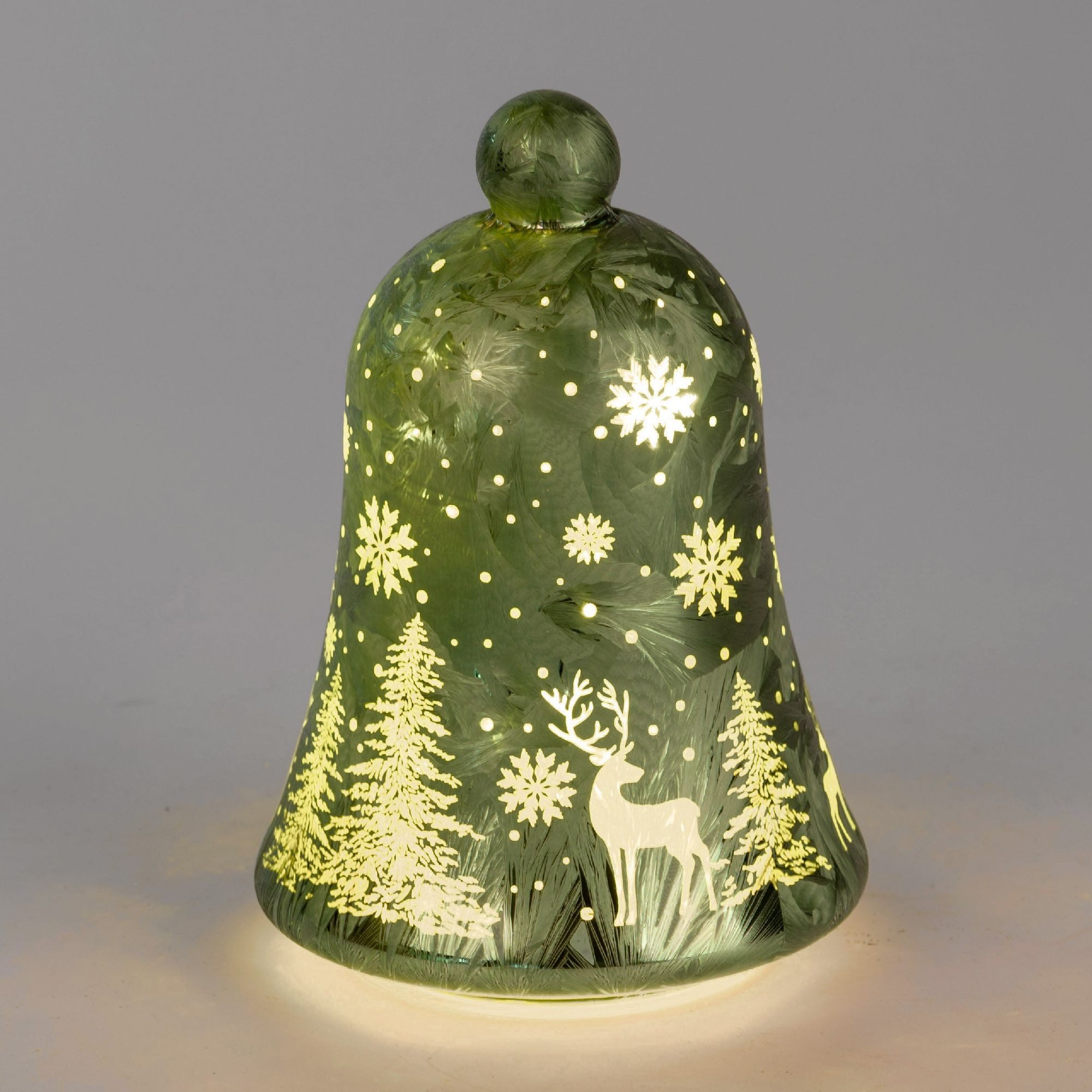 formano Tischleuchte Frosty Winterzeit, LED, Mit Timerfunktion, Grün, Winterwald, H: 17cm