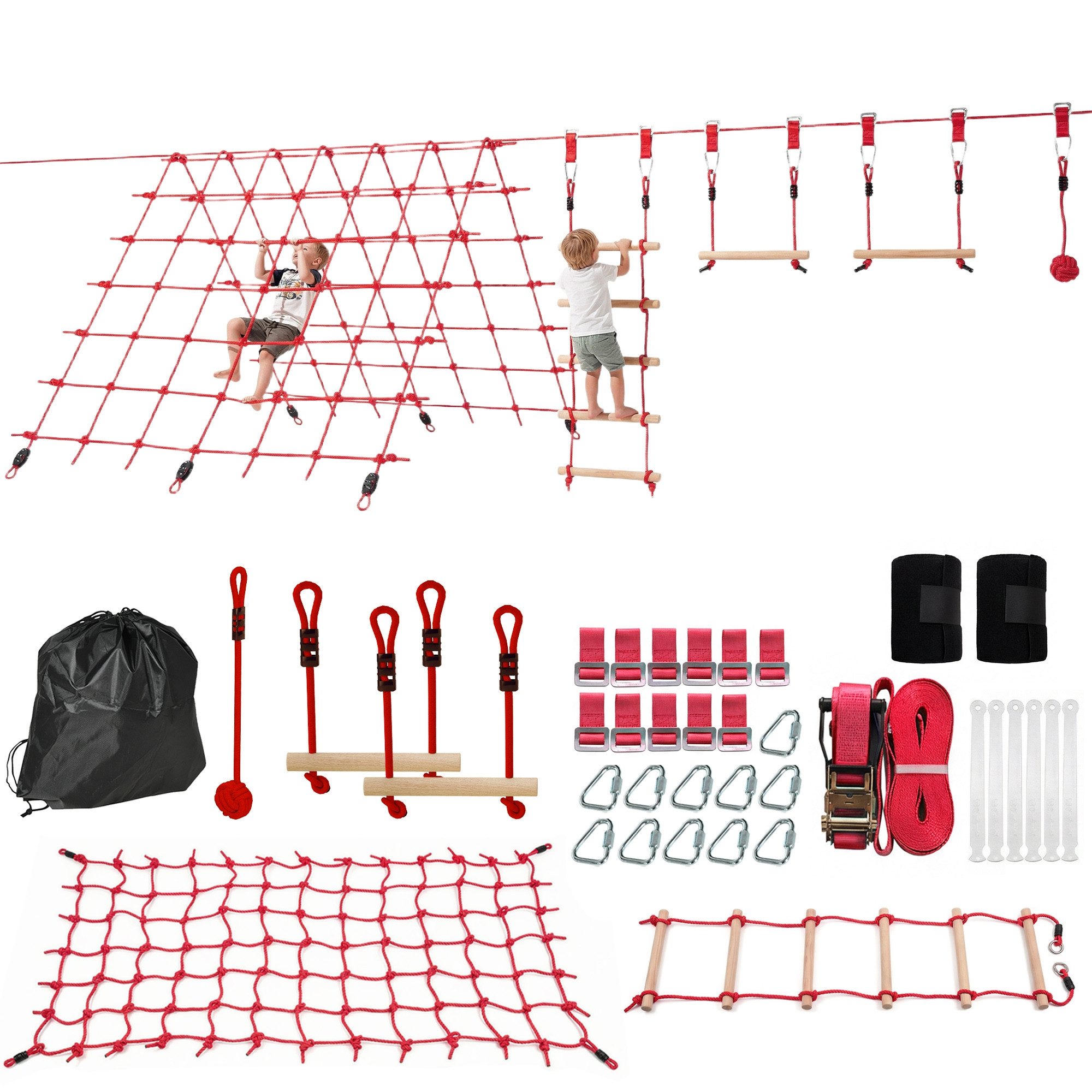 MC Star Slackline Ninja Line Kinder 10m Slackline Set