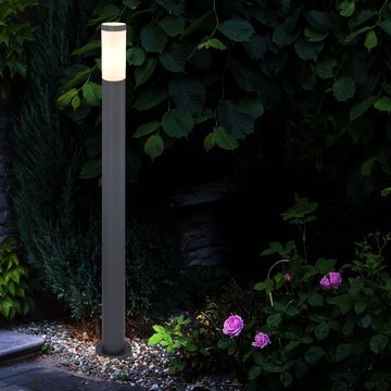 etc-shop LED Außen-Stehlampe, Leuchtmittel inklusive, Warmweiß, Garten Steh Leuchte ANTHRAZIT Wege Beleuchtung