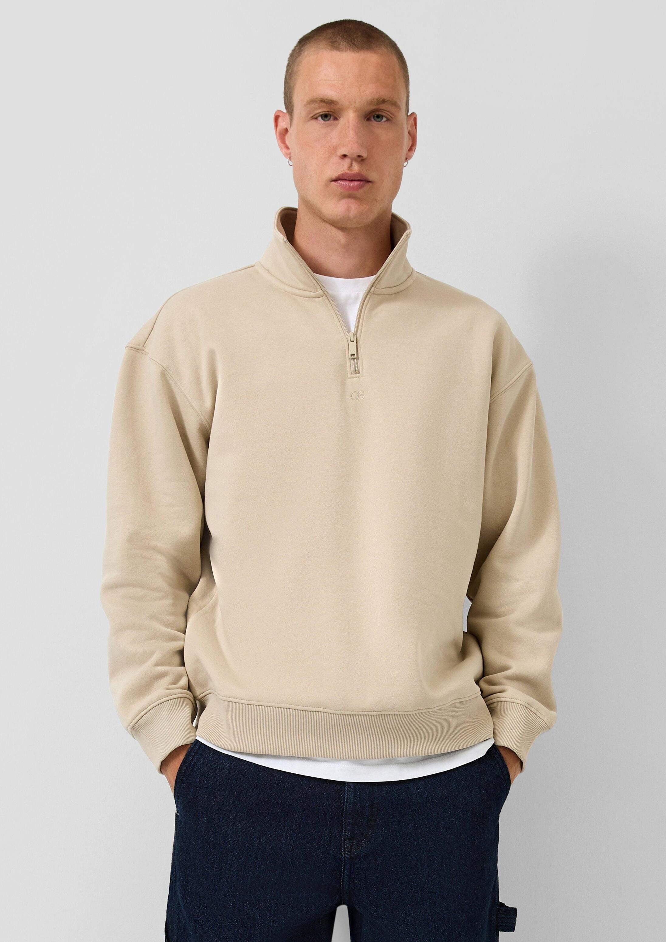 QS Sweatshirt Sweatshirt Sweatshirt mit Logo-Stickerei