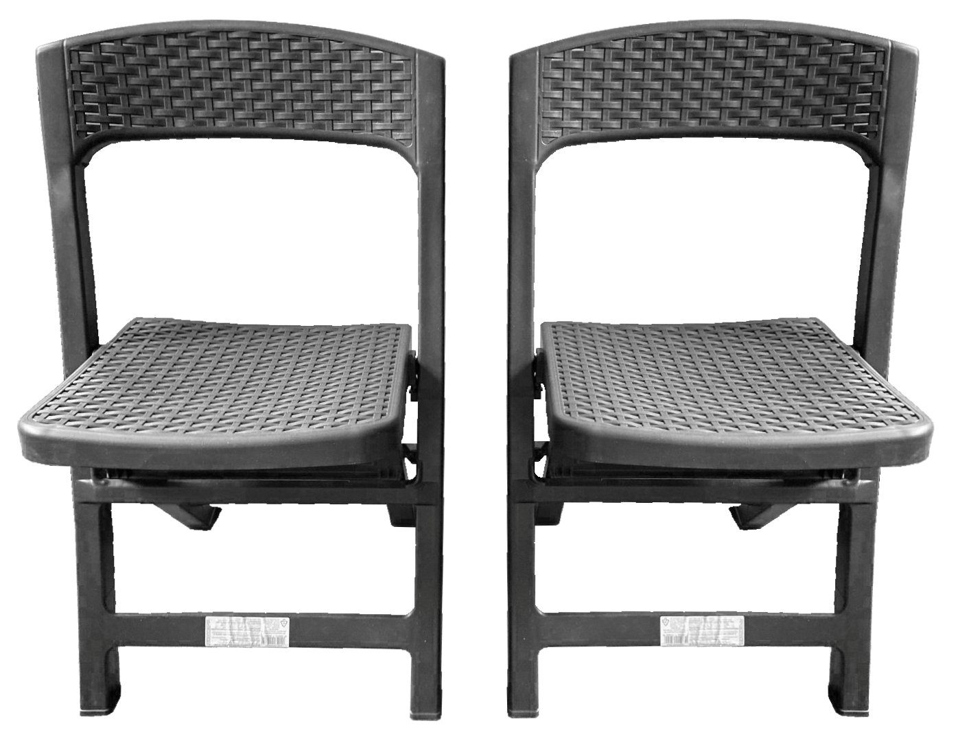 Progarden Klappstuhl 2x 0512 Stuhl, Rattan-Optik Wetterbeständig Kunststoff