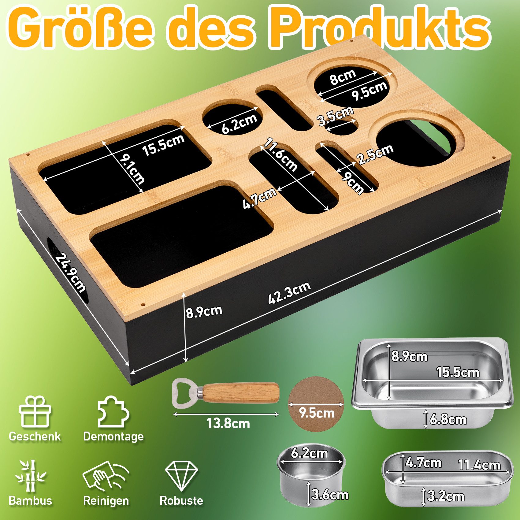ElitVita Tabletttisch Couchbar Sofatablett Snackbox, mit Snackschalen Sauce günstig online kaufen