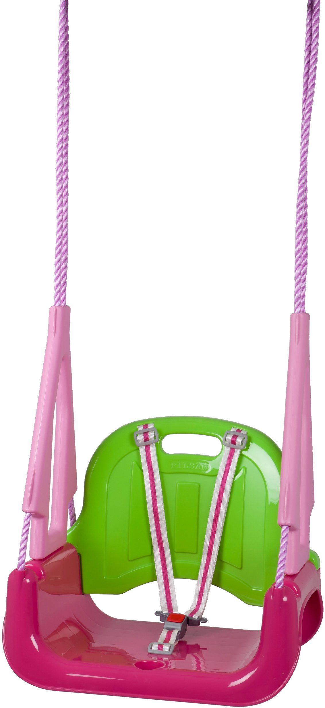 BabyGo Babyschaukelsitz DoReMi, pink/grün, 3in1; Babyschaukel, Schaukelsitz und Schaukelbrett in Einem