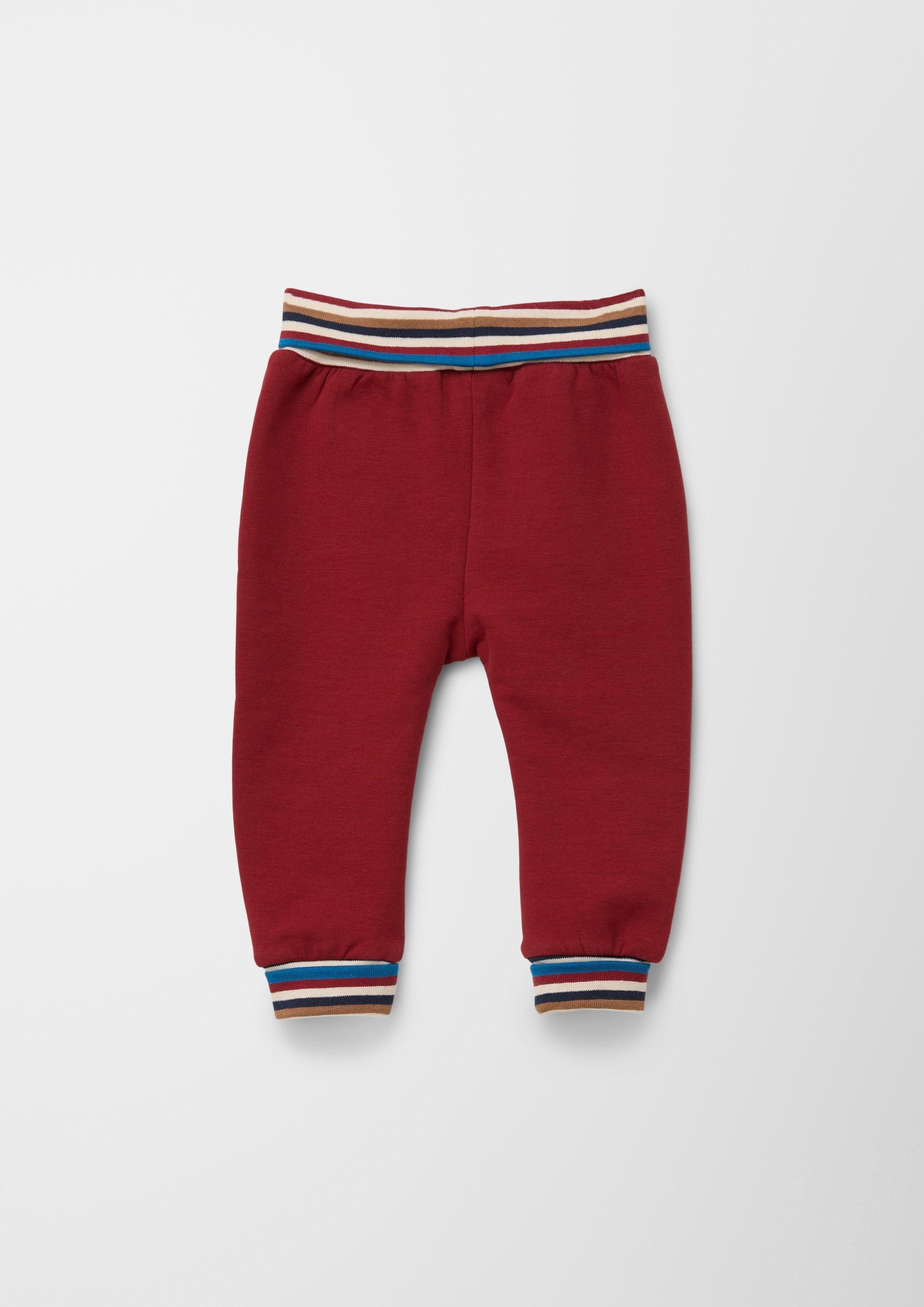 mit rubinrot Umschlagbund s.Oliver Leggings Sweatpants