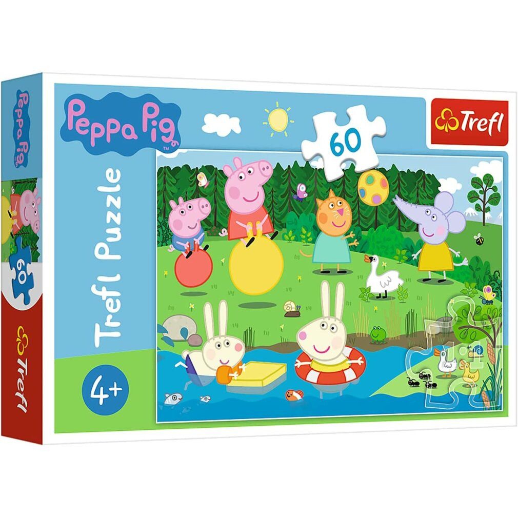 Trefl Puzzle Puzzle Peppa Pig am Teich 60 Teile, Puzzleteile, Deutsch