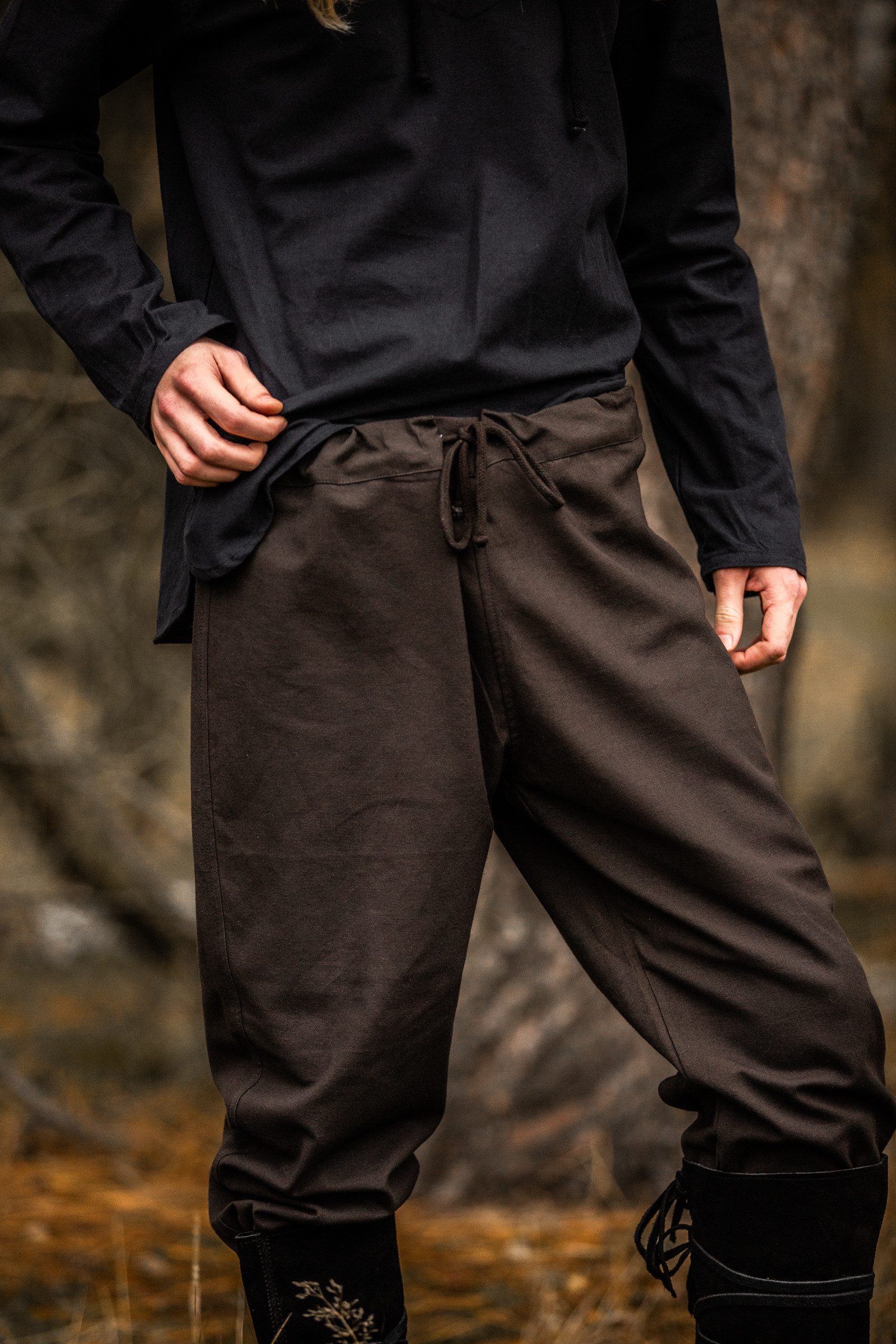 Leonardo Carbone Ritter-Kostüm Hose "Peter" mit Kordelzug, robustes Baumwollmaterial, ohne Taschen