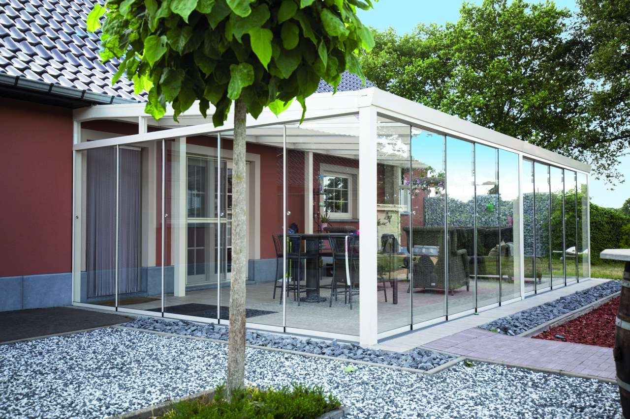 Gardendreams Wintergarten Gartenzimmer Glas mit Schiebewänden, BxT: 300x250 cm, Bedachung VSG Glas