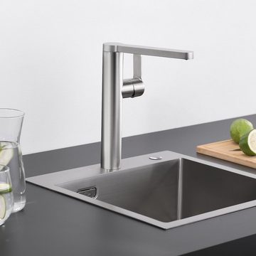AuraLum pro Spültischarmatur Hochdruck Küchenarmatur Edelstahl Küche Wasserhahn 360° Schwenkbar