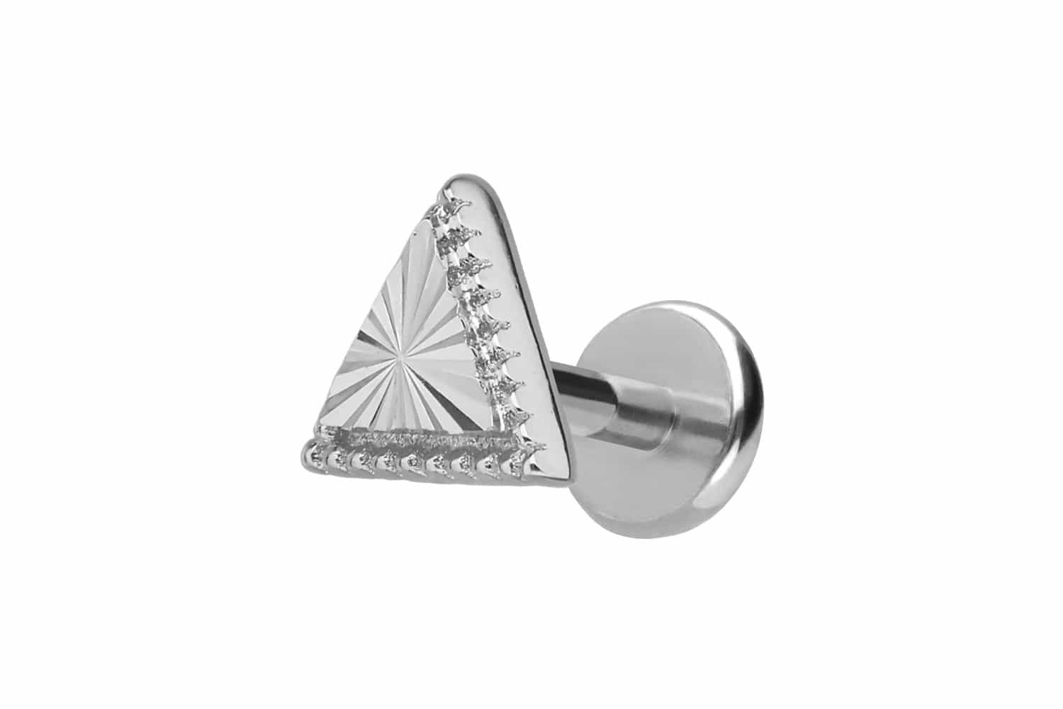 PIERCINGLINE Piercing-Set Titan Labret mit Innengewinde + 925er Silber Aufsatz DREIECK (Labrets, 1-tlg)