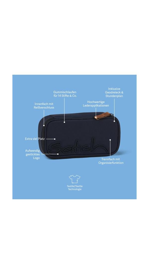 Satch Federmäppchen Schlamperbox, (2-tlg), inklusive Geodreieck und Stundenplan
