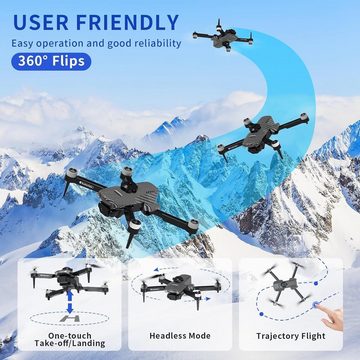 OBEST Drohne mit Kamera 4K, RC Faltbare FPV WiFi Live Übertragung Drohne (4K, mit Hindernisvermeidung, Bürstenloser Motor, One Key Start/Landen)
