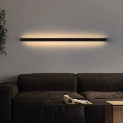 ZMH LED Wandleuchte innen Modern Flur Schwarz Beleuchtung Wohn- Kinder- Schlafzimmer, LED fest integriert, 3000K warmweiß, 80cm