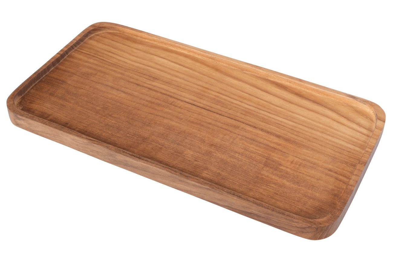 Holz-Leute Dekotablett Tablett Teakwurzel groß 35 x 18 cm, formschönes Tablett, für Speisen oder Dekoration, Handarbeit