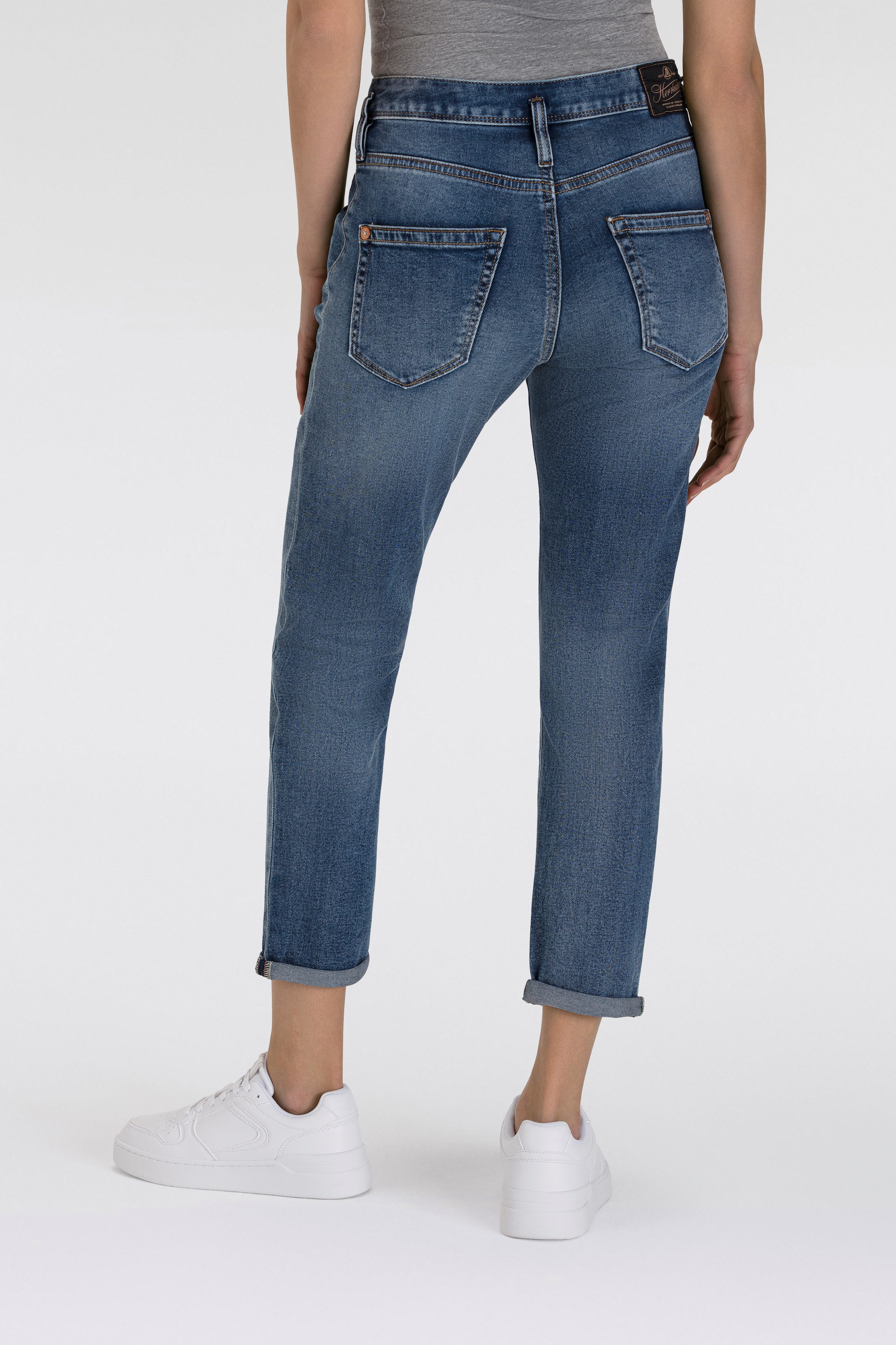 Herrlicher 7/8-Jeans Shyra Cropped Denim Comfort mit halb verdeckter Knopfleiste
