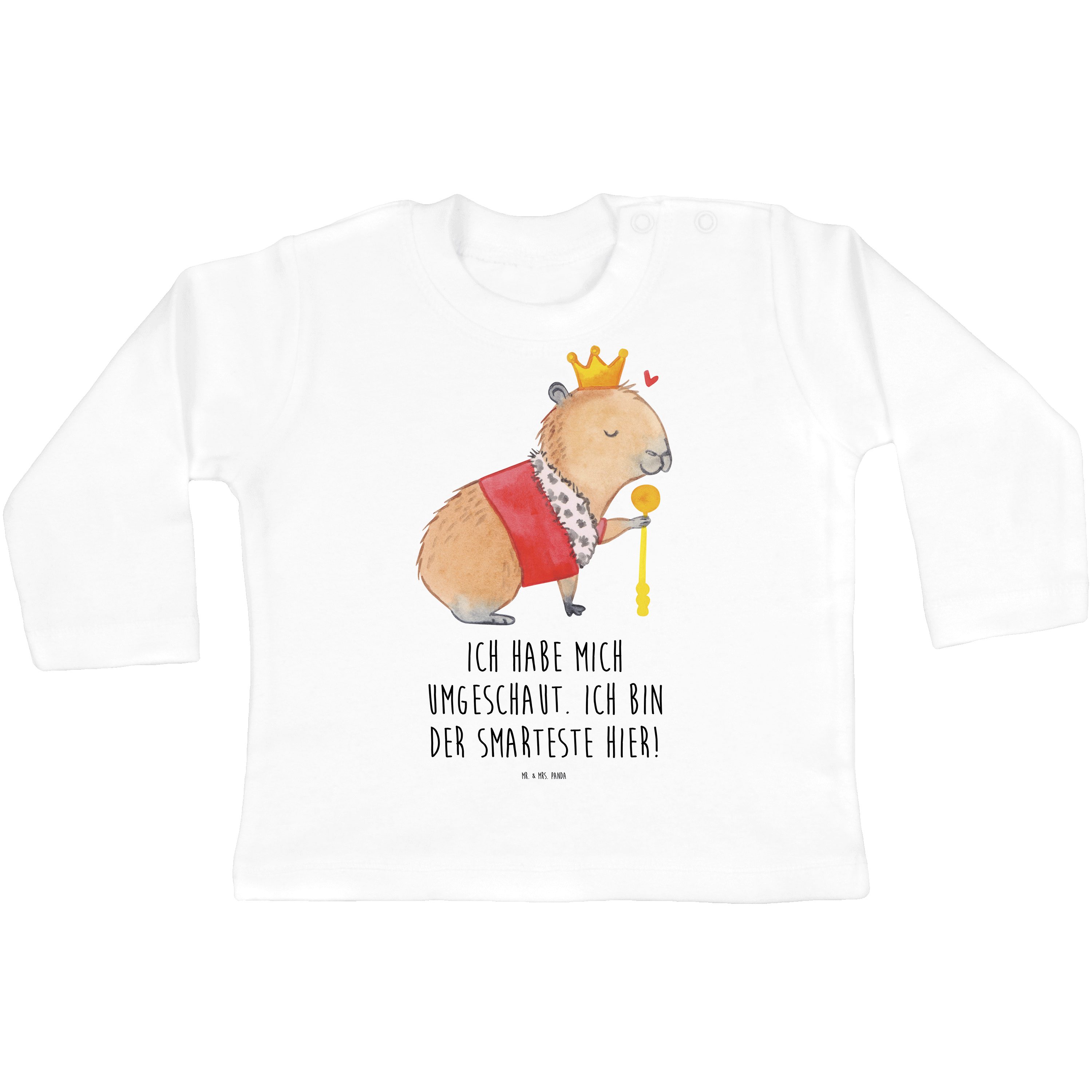 Mr. & Mrs. Panda Strampler Capybara König - Weiß - Geschenk, Mädchen, lustige Sprüche, Tiere, La (1-tlg)