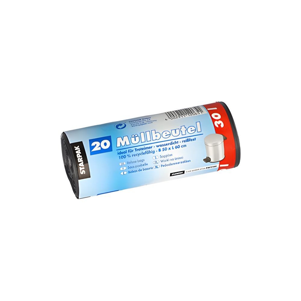 PAPSTAR Müllbeutel Müllbeutel, LDPE 30 l 60 cm x 50 cm grau 17 my 20 Stk