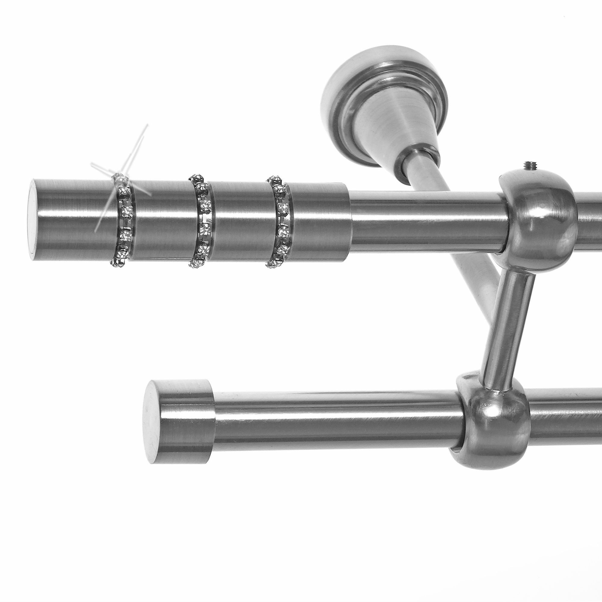 BASIT Gardinenstange Edelstahloptik 19mm mit Deckenträgern günstig online kaufen