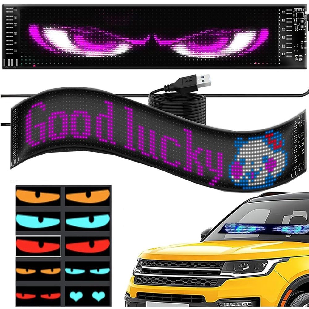 Hinweisschild Devil Eyes for Cars, LED Teufelaugen für Autoscheiben, Dynamische
