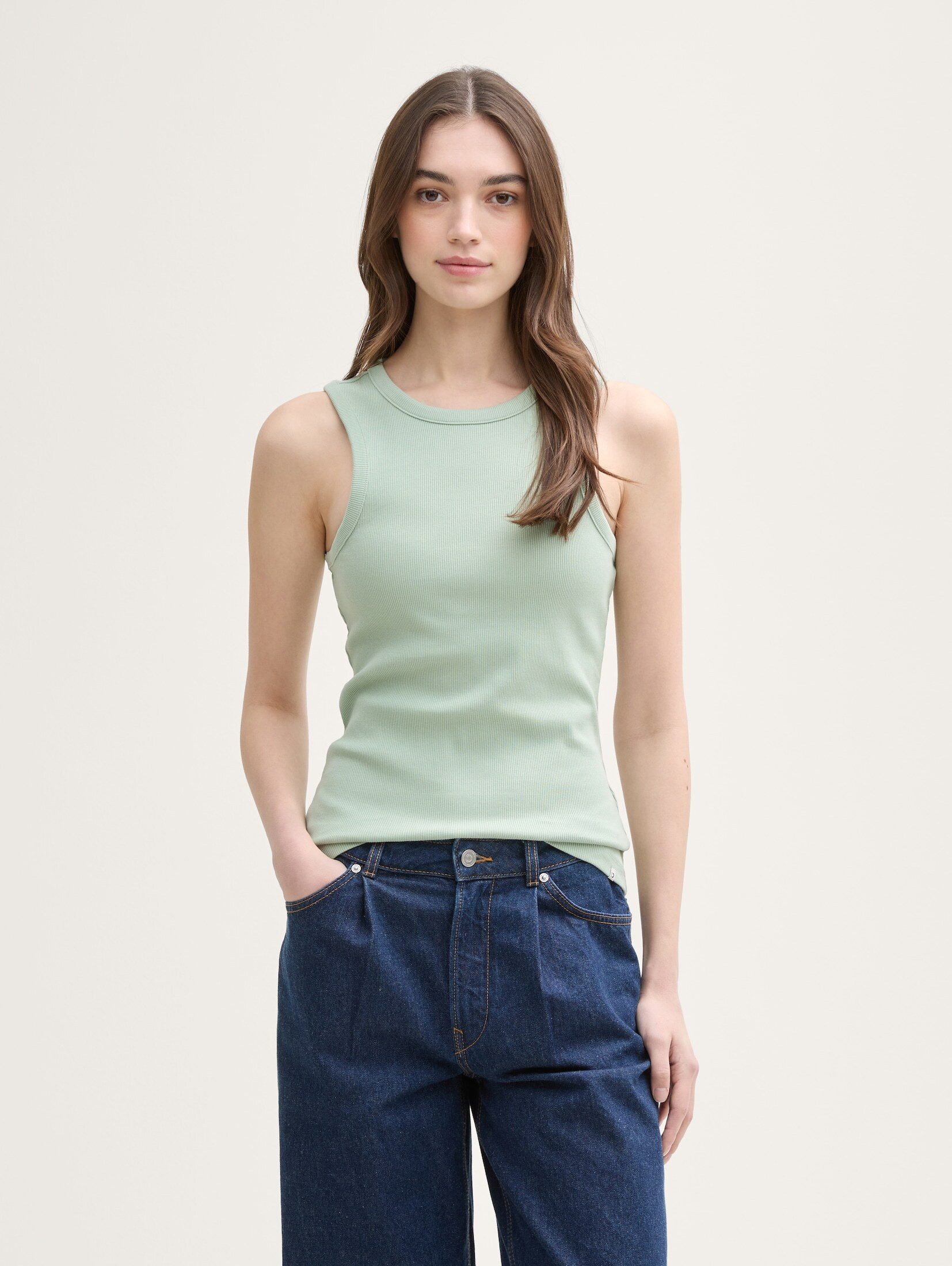TOM TAILOR Denim Trägertop Racerback Ripp günstig online kaufen