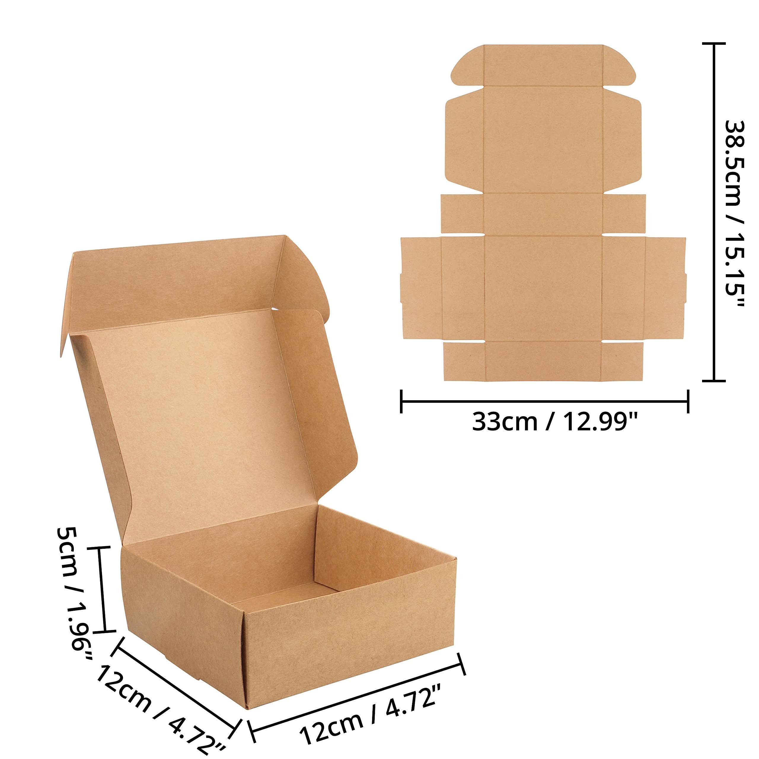 Thumbnail - Kurtzy Geschenkbox 100er Pack Braune Geschenkboxen - 12x12x5cm (100 St)